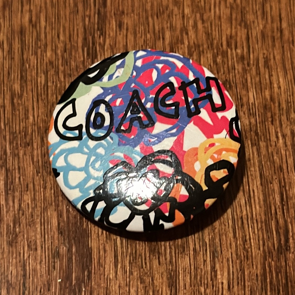 Coach authentic graffiti button
